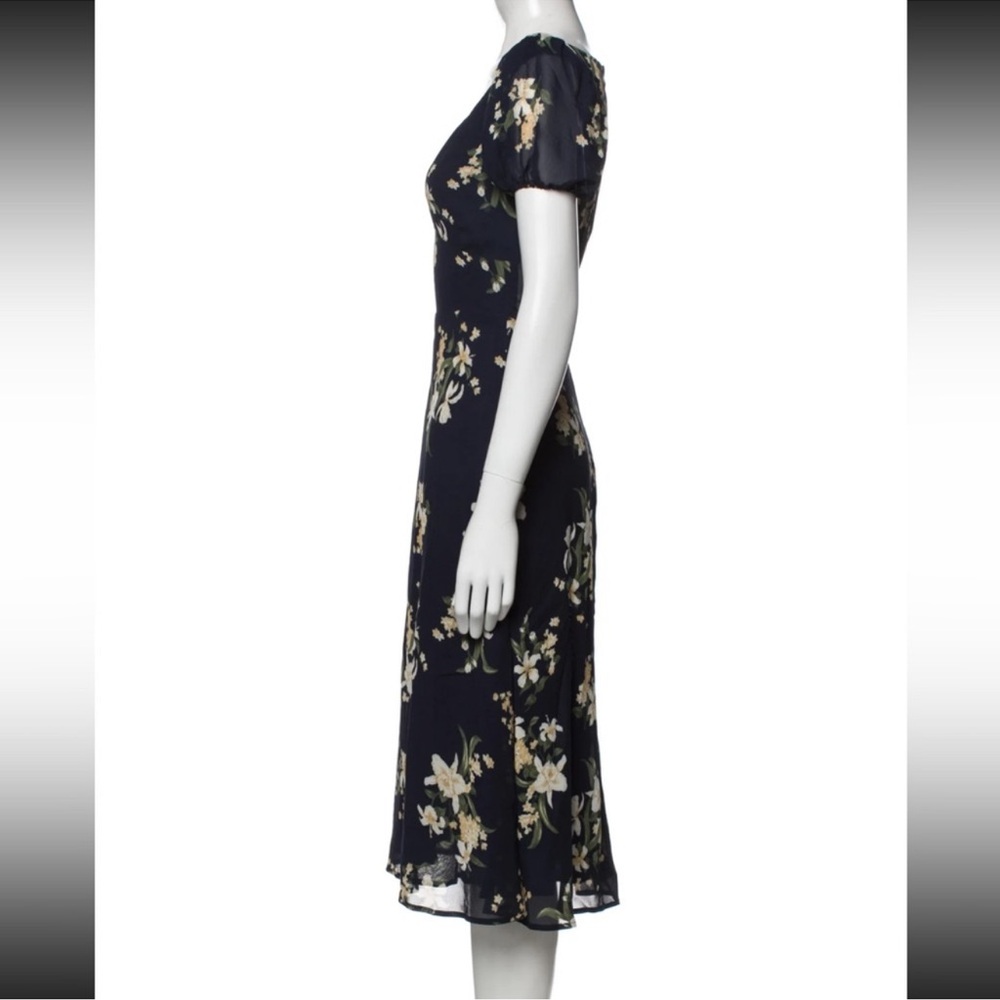 Reformation Floral Blue and White Midi Dress - Picture 2 of 7